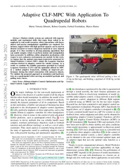 Adaptive CLF-MPC With Application To Quadrupedal Robots