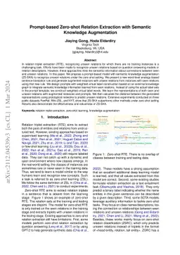 Prompt-based Zero-shot Relation Extraction with Semantic Knowledge
  Augmentation