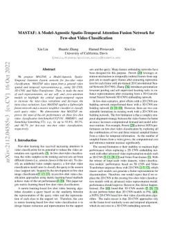 MASTAF: A Model-Agnostic Spatio-Temporal Attention Fusion Network for
  Few-shot Video Classification