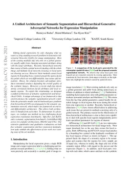A Unified Architecture of Semantic Segmentation and Hierarchical
  Generative Adversarial Networks for Expression Manipulation
