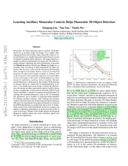 Learning Auxiliary Monocular Contexts Helps Monocular 3D Object
  Detection