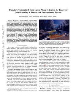 Trajectory-Constrained Deep Latent Visual Attention for Improved Local
  Planning in Presence of Heterogeneous Terrain
