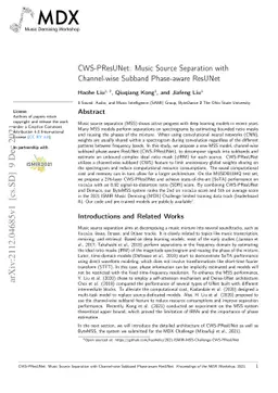 CWS-PResUNet: Music Source Separation with Channel-wise Subband
  Phase-aware ResUNet