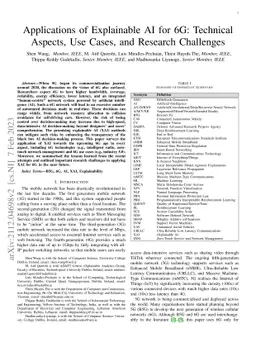 Applications of Explainable AI for 6G: Technical Aspects, Use Cases, and
  Research Challenges