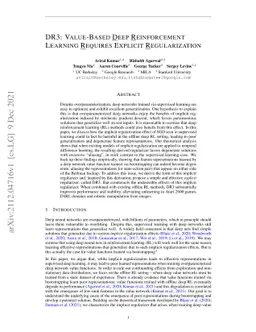 DR3: Value-Based Deep Reinforcement Learning Requires Explicit
  Regularization