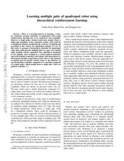 Learning multiple gaits of quadruped robot using hierarchical
  reinforcement learning