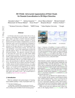 3D-VField: Adversarial Augmentation of Point Clouds for Domain
  Generalization in 3D Object Detection