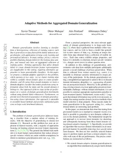 Adaptive Methods for Aggregated Domain Generalization