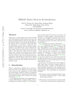 HBReID: Harder Batch for Re-identification