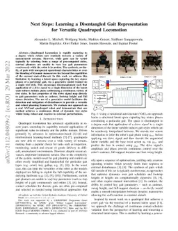 Next Steps: Learning a Disentangled Gait Representation for Versatile
  Quadruped Locomotion