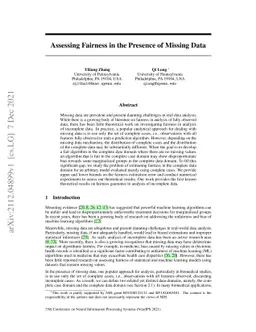 Assessing Fairness in the Presence of Missing Data