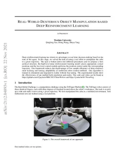 Real-World Dexterous Object Manipulation based Deep Reinforcement
  Learning