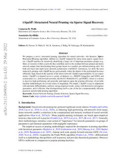 i-SpaSP: Structured Neural Pruning via Sparse Signal Recovery