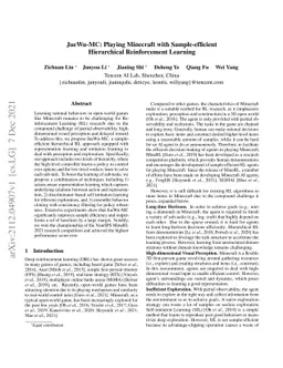 JueWu-MC: Playing Minecraft with Sample-efficient Hierarchical
  Reinforcement Learning