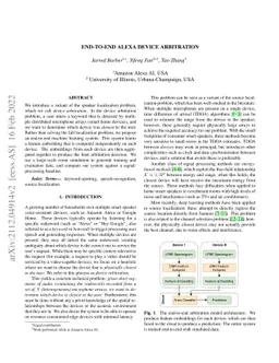 End-to-end Alexa Device Arbitration