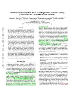 Identification of Twitter Bots Based on an Explainable Machine Learning
  Framework: The US 2020 Elections Case Study