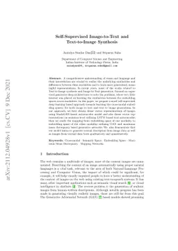 Self-Supervised Image-to-Text and Text-to-Image Synthesis