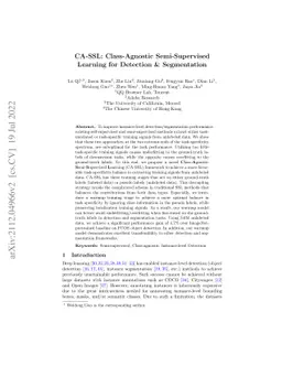 CA-SSL: Class-Agnostic Semi-Supervised Learning for Detection and
  Segmentation