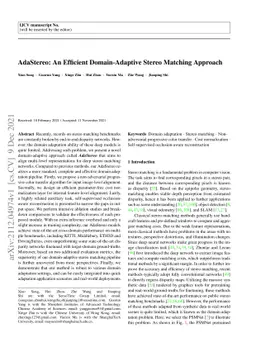 AdaStereo: An Efficient Domain-Adaptive Stereo Matching Approach