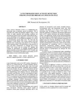 X-Vector based voice activity detection for multi-genre broadcast
  speech-to-text