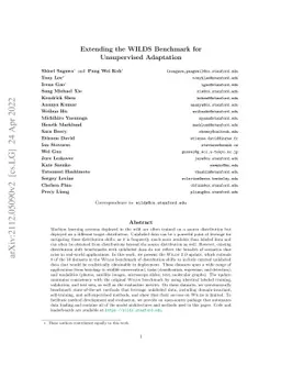 Extending the WILDS Benchmark for Unsupervised Adaptation