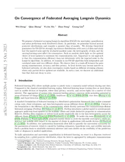 On Convergence of Federated Averaging Langevin Dynamics