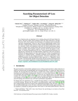 Searching Parameterized AP Loss for Object Detection