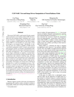 CLIP-NeRF: Text-and-Image Driven Manipulation of Neural Radiance Fields