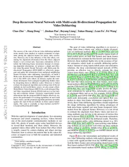 Deep Recurrent Neural Network with Multi-scale Bi-directional
  Propagation for Video Deblurring