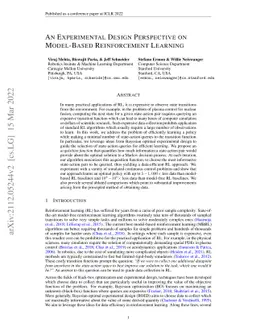 An Experimental Design Perspective on Model-Based Reinforcement Learning