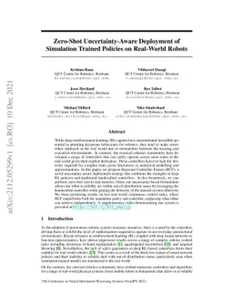 Zero-Shot Uncertainty-Aware Deployment of Simulation Trained Policies on
  Real-World Robots