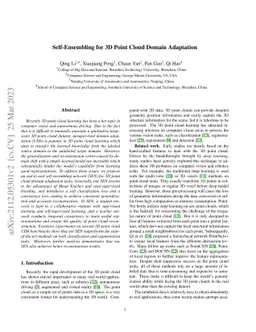 Self-Ensemling for 3D Point Cloud Domain Adaption