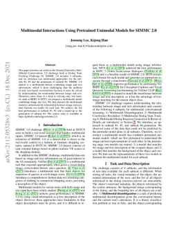 Multimodal Interactions Using Pretrained Unimodal Models for SIMMC 2.0