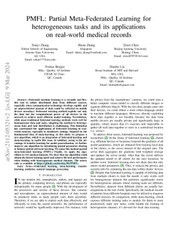 PMFL: Partial Meta-Federated Learning for heterogeneous tasks and its
  applications on real-world medical records