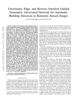 Uncertainty, Edge, and Reverse-Attention Guided Generative Adversarial
  Network for Automatic Building Detection in Remotely Sensed Images