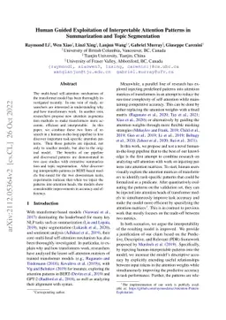 Human Guided Exploitation of Interpretable Attention Patterns in
  Summarization and Topic Segmentation