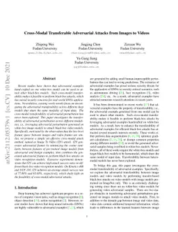 Cross-Modal Transferable Adversarial Attacks from Images to Videos