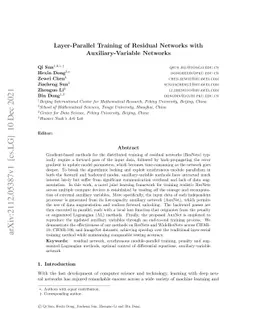 Layer-Parallel Training of Residual Networks with Auxiliary-Variable
  Networks