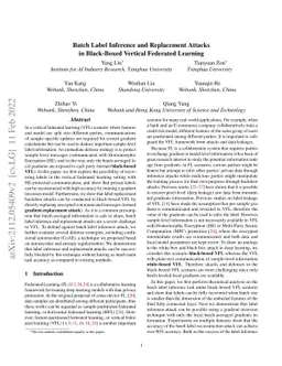 Batch Label Inference and Replacement Attacks in Black-Boxed Vertical
  Federated Learning