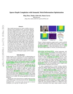 Sparse Depth Completion with Semantic Mesh Deformation Optimization