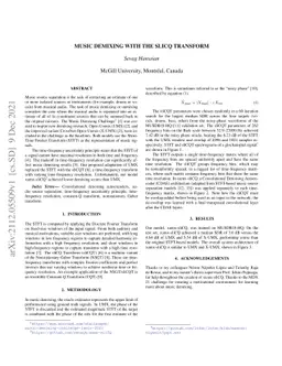 Music demixing with the sliCQ transform