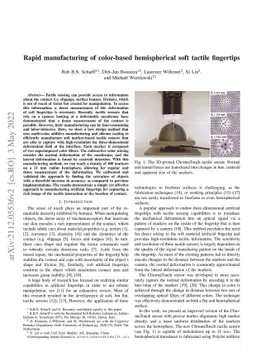 Rapid manufacturing of color-based hemispherical soft tactile fingertips
