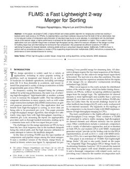 FLiMS: a Fast Lightweight 2-way Merger for Sorting