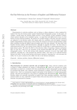 On Fair Selection in the Presence of Implicit and Differential Variance