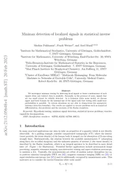 Minimax detection of localized signals in statistical inverse problems