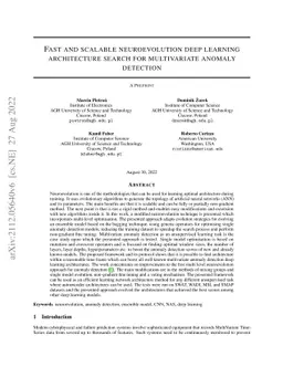 Fast and scalable neuroevolution deep learning architecture search for
  multivariate anomaly detection