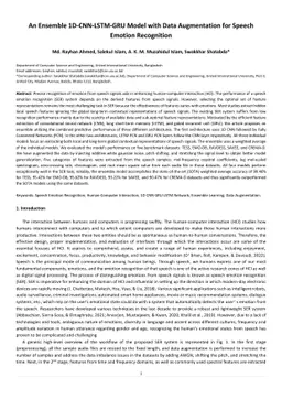 An Ensemble 1D-CNN-LSTM-GRU Model with Data Augmentation for Speech
  Emotion Recognition