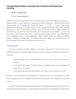 Concept Representation Learning with Contrastive Self-Supervised
  Learning