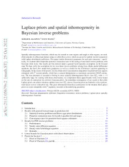 Laplace priors and spatial inhomogeneity in Bayesian inverse problems