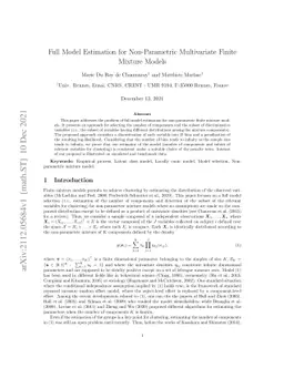 Full Model Estimation for Non-Parametric Multivariate Finite Mixture
  Models